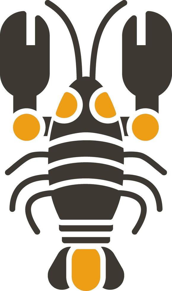 Lobster Glyph Two Colour Icon vector