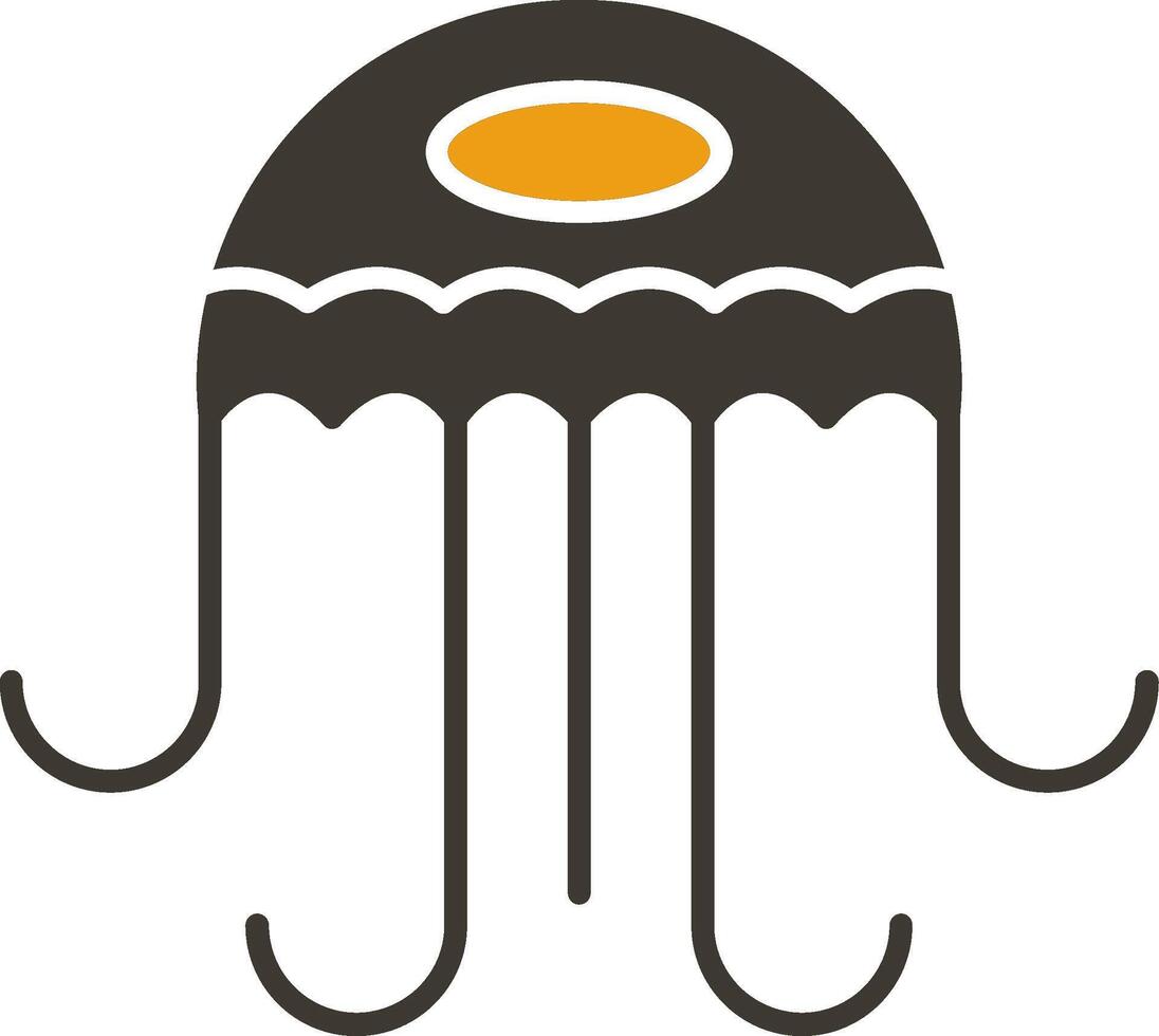 Jellyfish Glyph Two Colour Icon vector