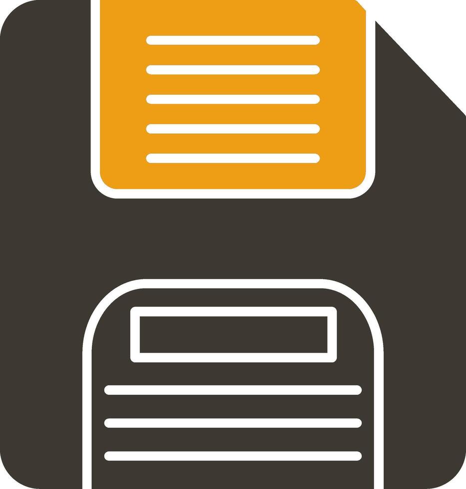 Floppy Disk Glyph Two Colour Icon vector