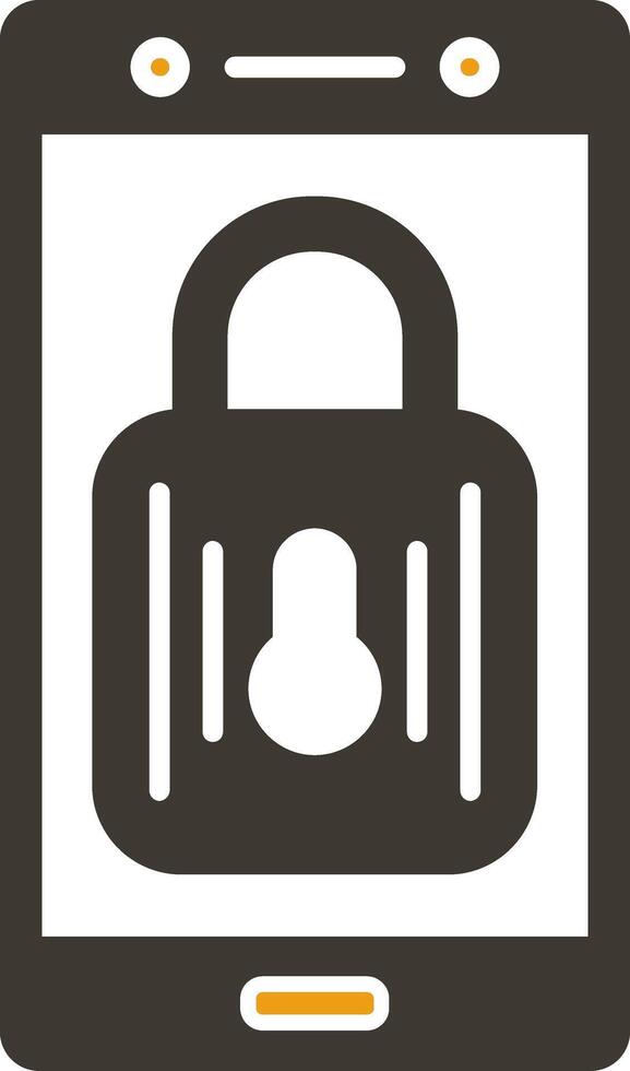Lock Glyph Two Colour Icon vector