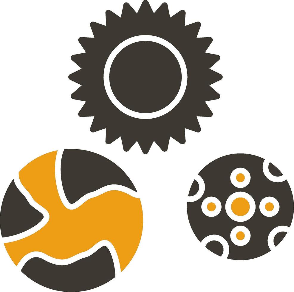 Solar System Glyph Two Colour Icon vector