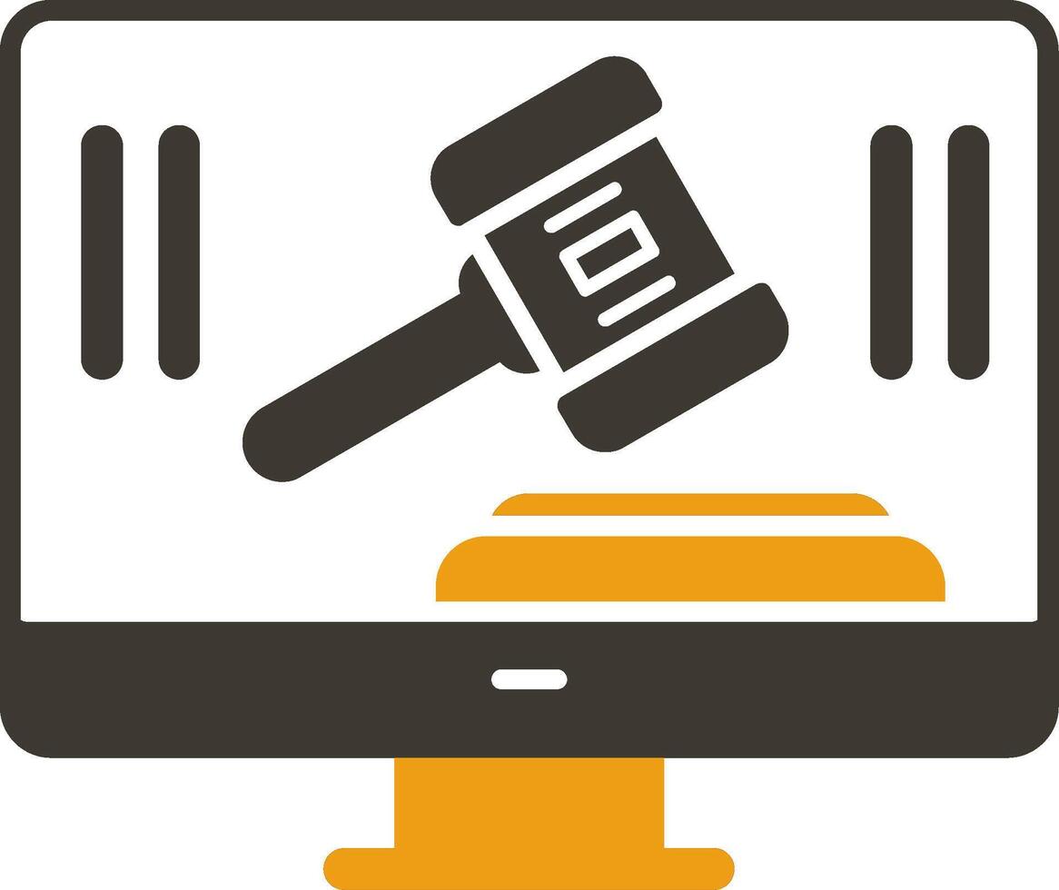 Auction Glyph Two Colour Icon vector