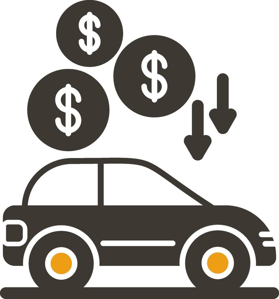 Car Glyph Two Colour Icon vector