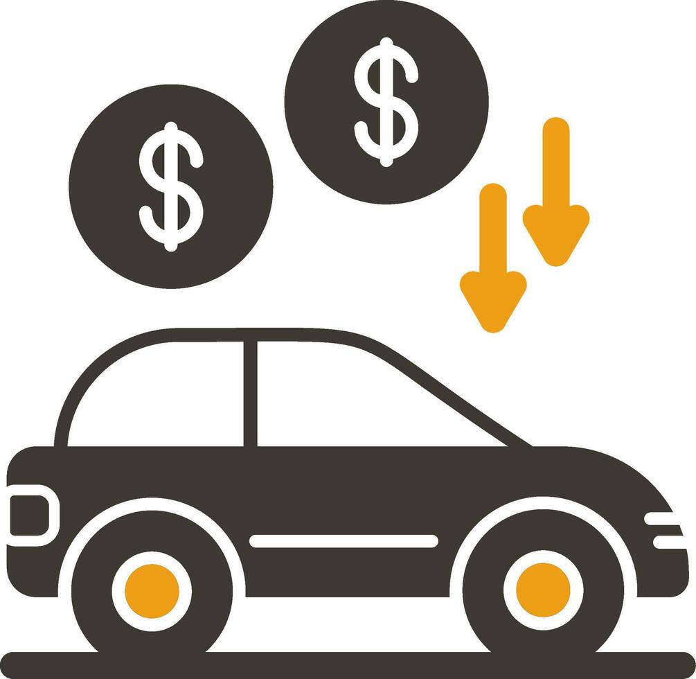 Car Loan Glyph Two Colour Icon vector