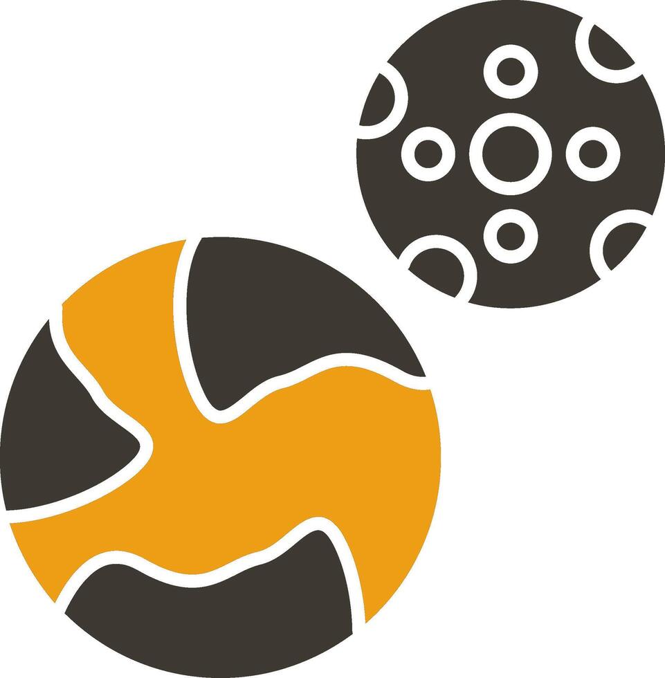 Planets Glyph Two Colour Icon vector