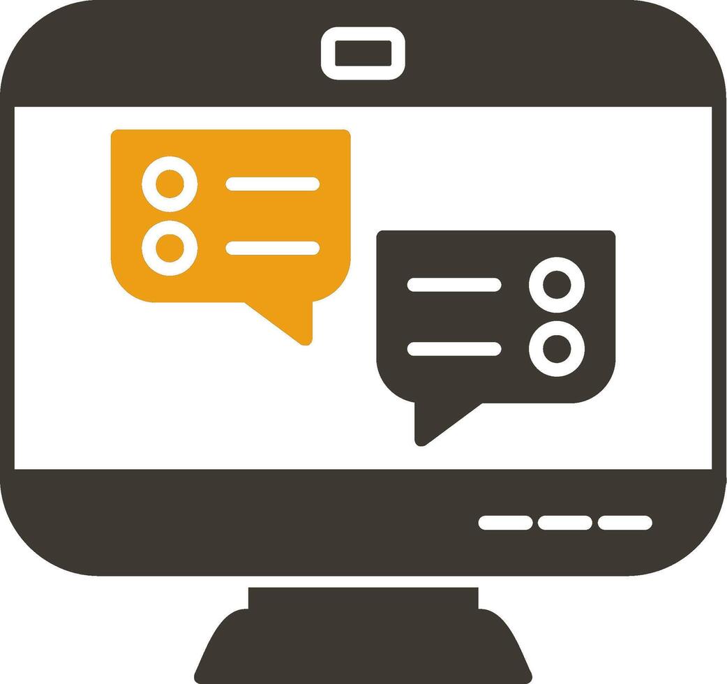 Chat Bubble Glyph Two Colour Icon vector