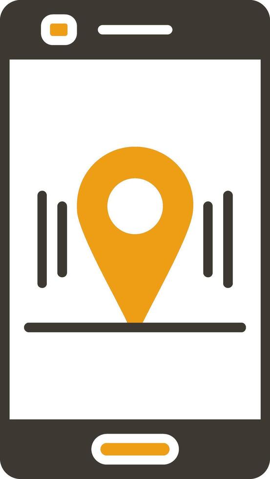 Location Glyph Two Colour Icon vector