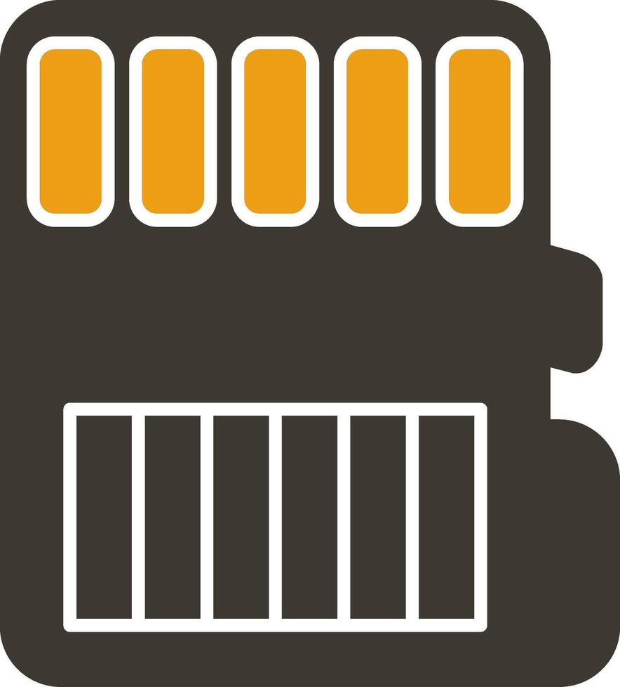 Memory Card Glyph Two Colour Icon vector