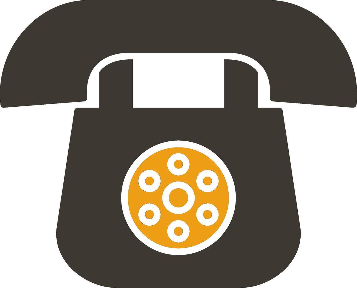 telephone Glyph Two Colour Icon vector