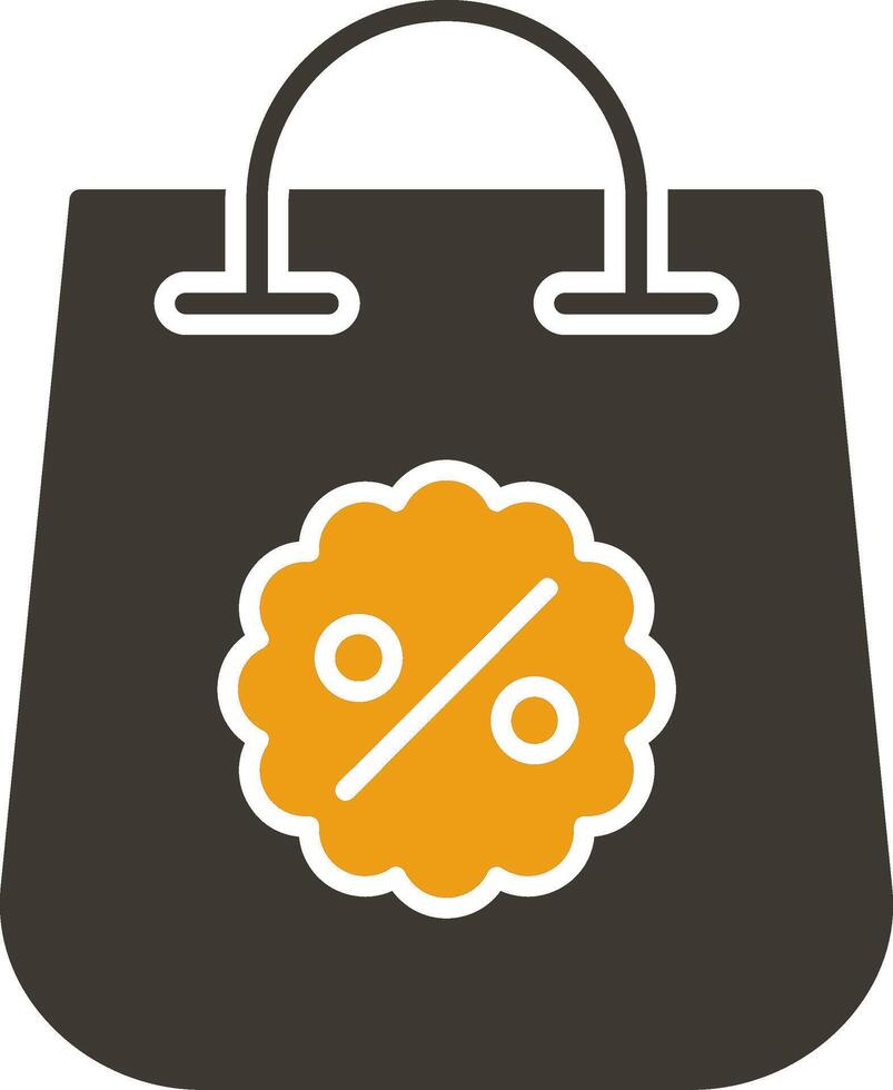 compras bolso glifo dos color icono vector