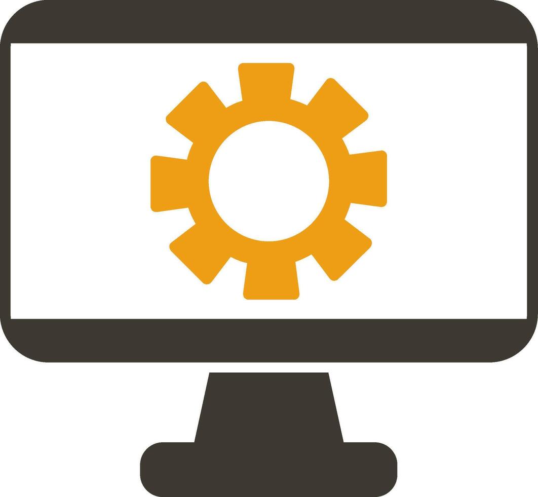 Monitor Screen Glyph Two Colour Icon vector