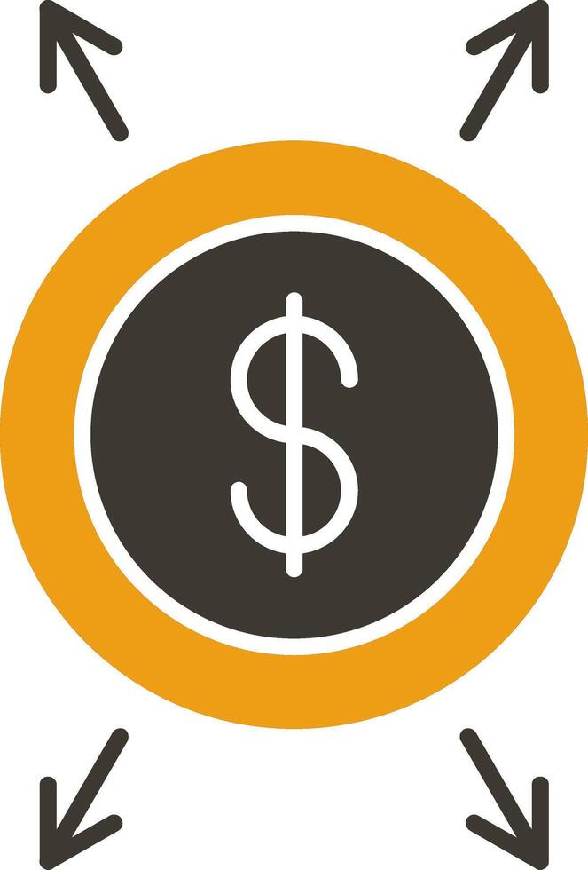 Dollar Glyph Two Colour Icon vector