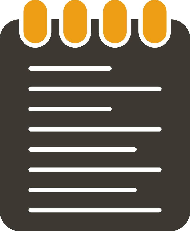Note Pad Glyph Two Colour Icon vector