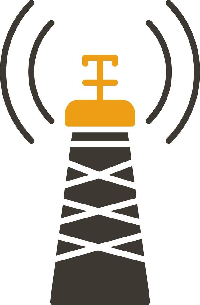 Signal Tower Glyph Two Colour Icon vector