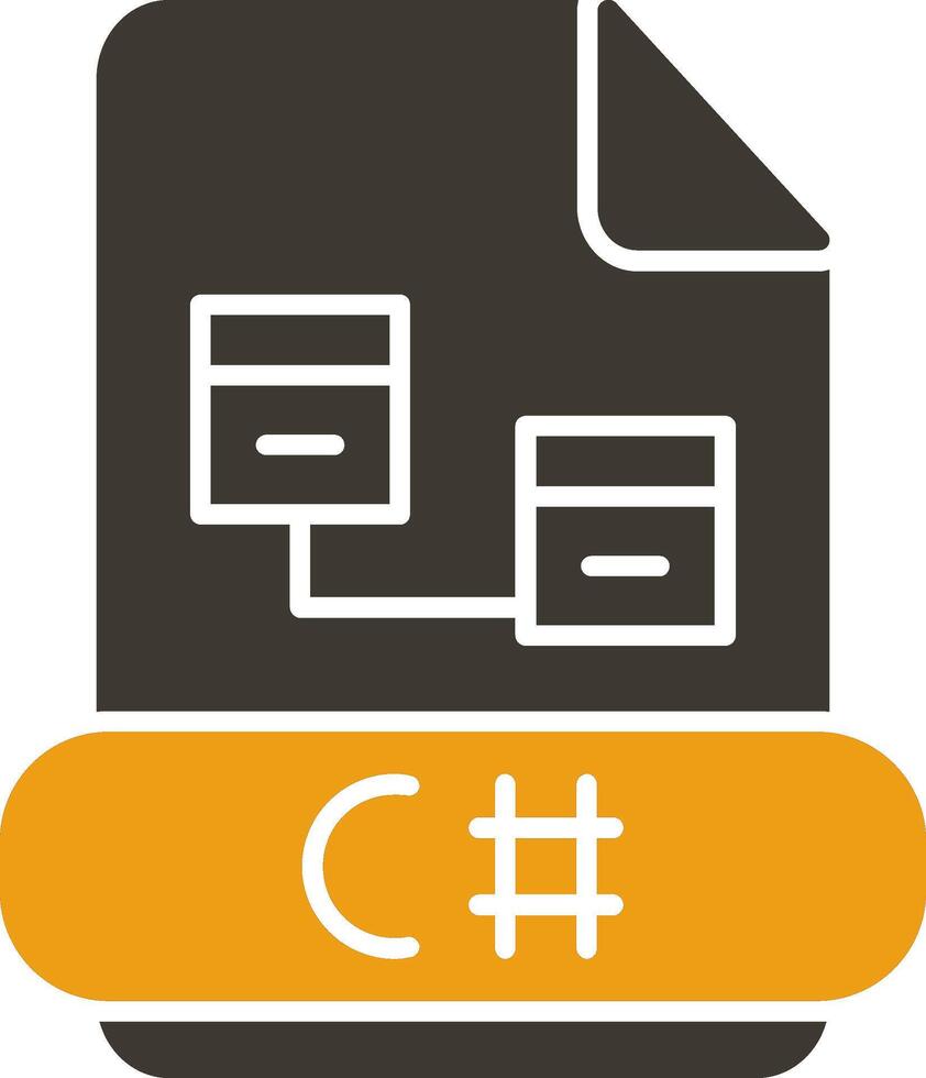 C Sharp Glyph Two Colour Icon vector