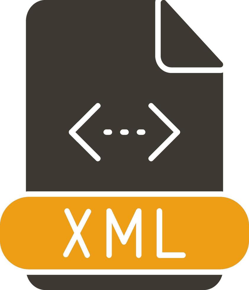 xml glifo dos color icono vector