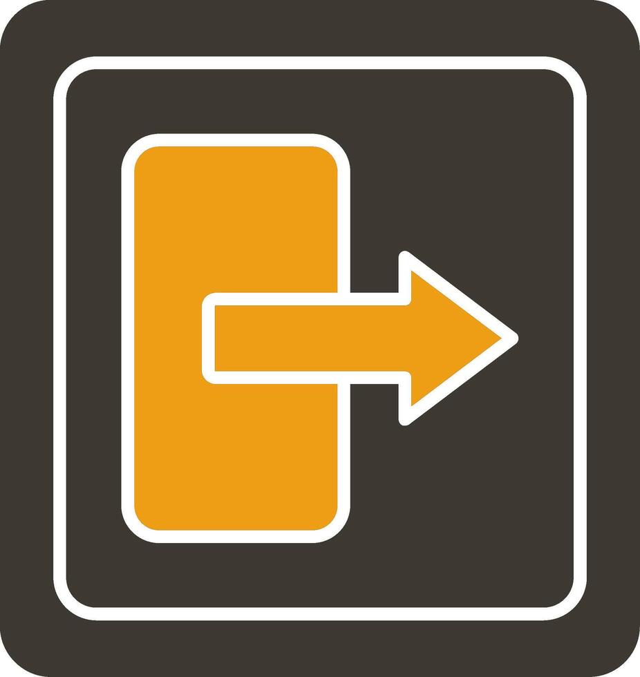 Log Out Glyph Two Colour Icon vector