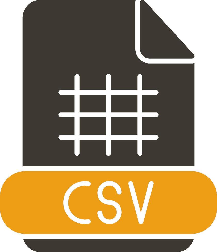 Csv Glyph Two Colour Icon vector