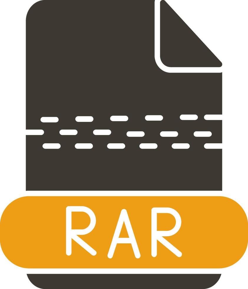 rar glifo dos color icono vector