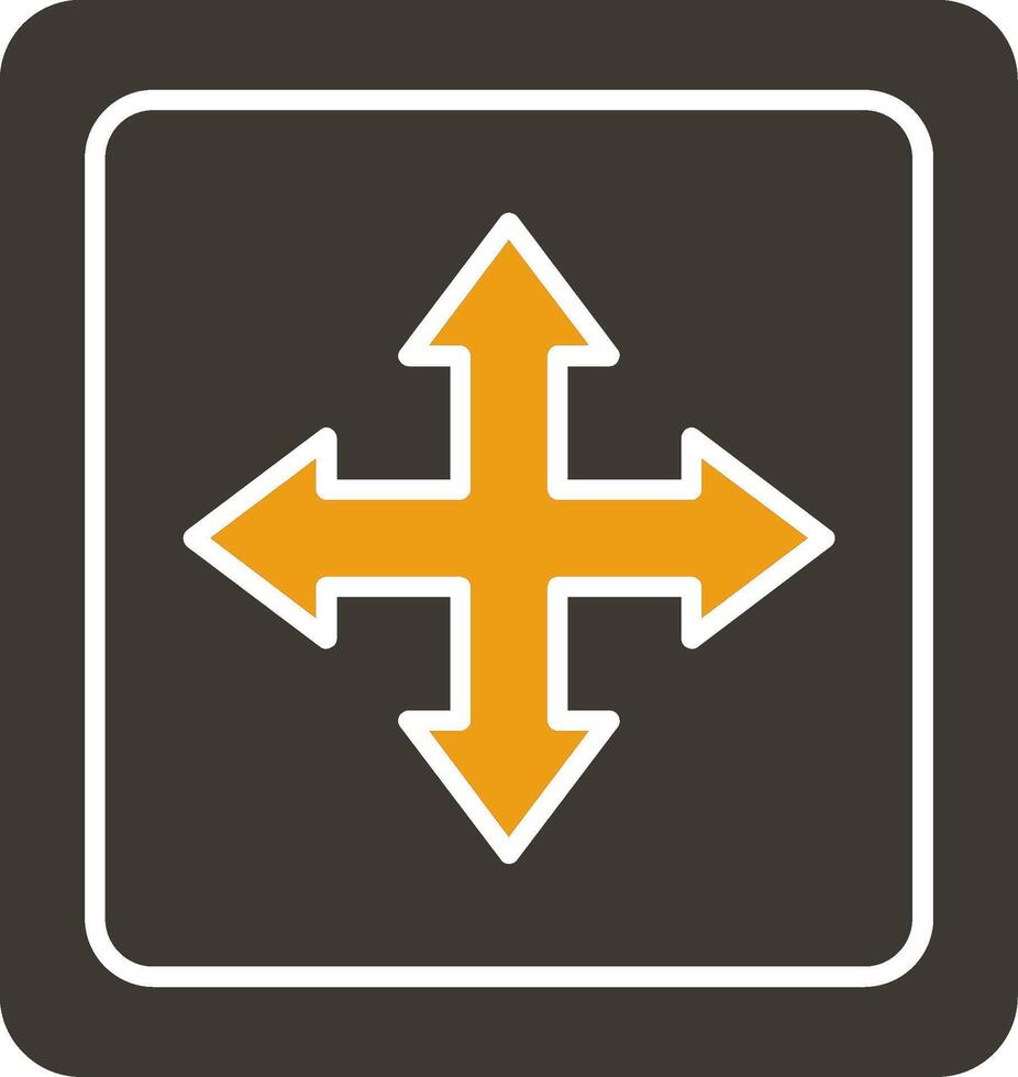 Cross Symbol Glyph Two Colour Icon vector