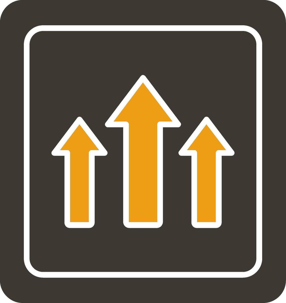 Up Glyph Two Colour Icon vector