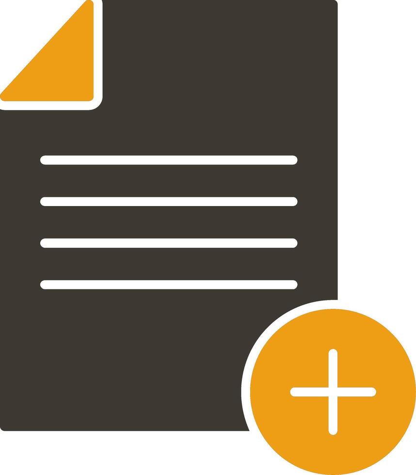Add,File Glyph Two Colour Icon vector