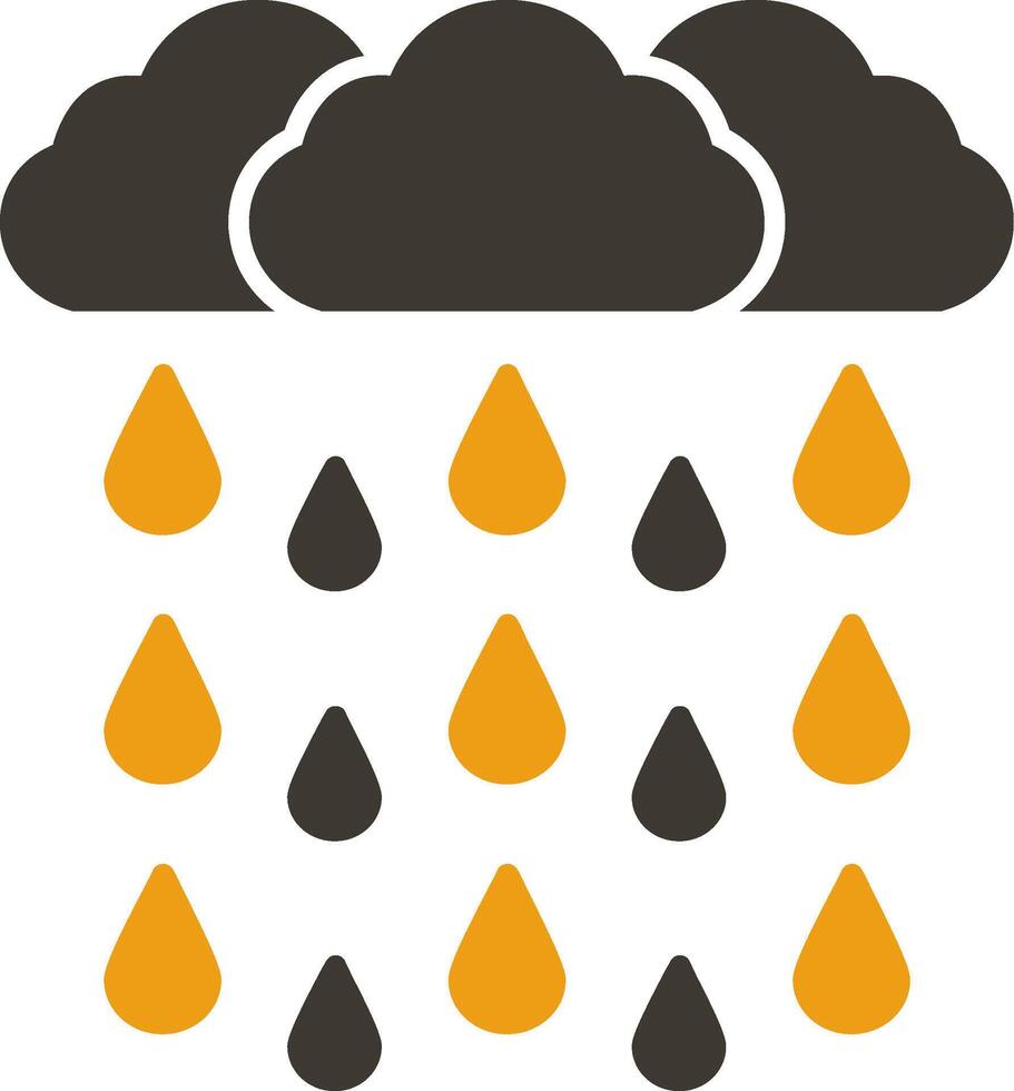 Heavy Rain Glyph Two Colour Icon vector