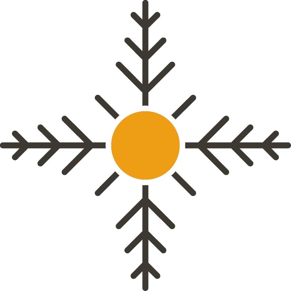 Snowflake Glyph Two Colour Icon vector
