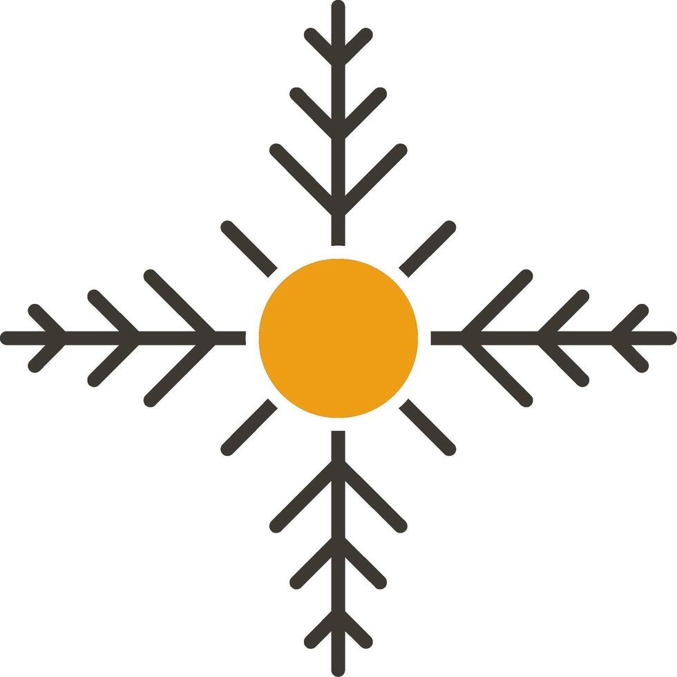 Snowflake Glyph Two Colour Icon vector