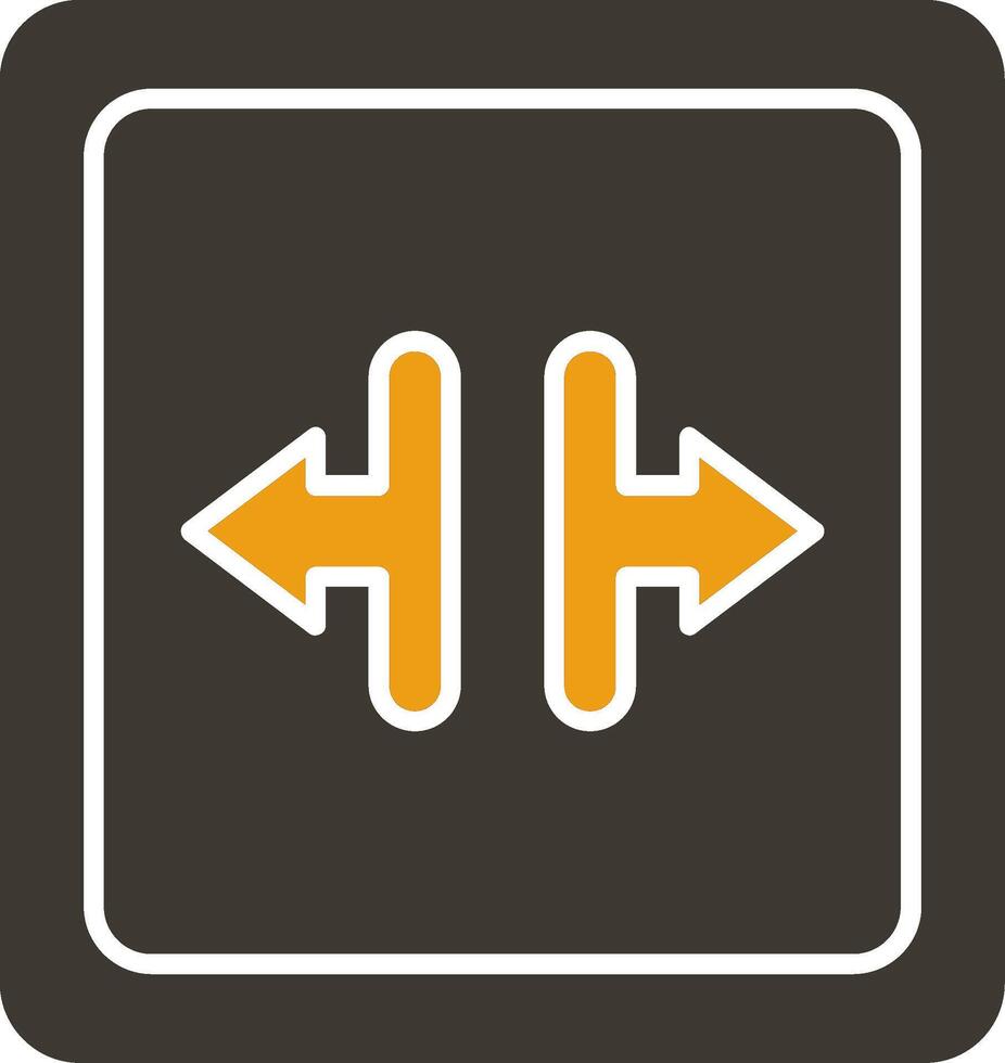 Width Glyph Two Colour Icon vector