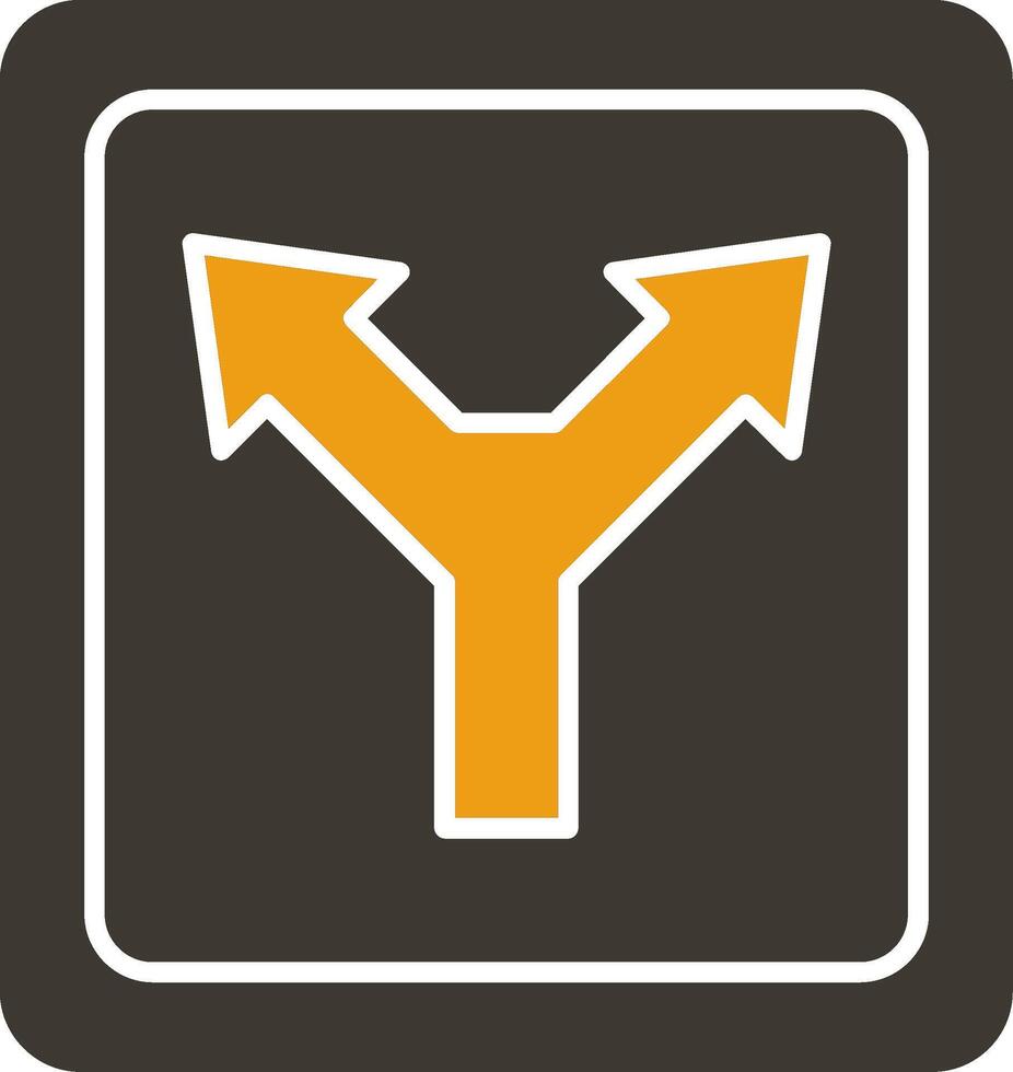 Diverge Glyph Two Colour Icon vector