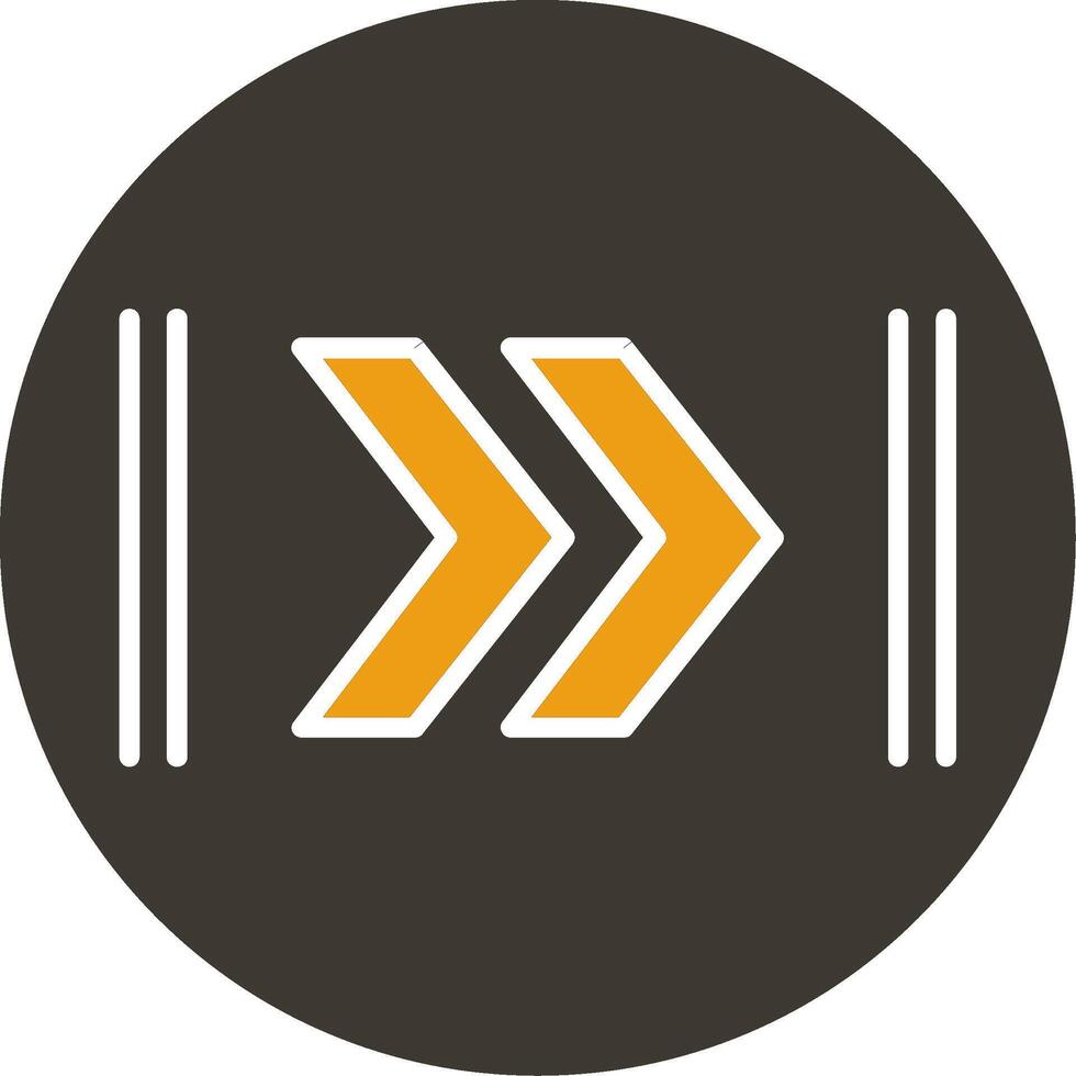 Fast Forward Glyph Two Colour Icon vector