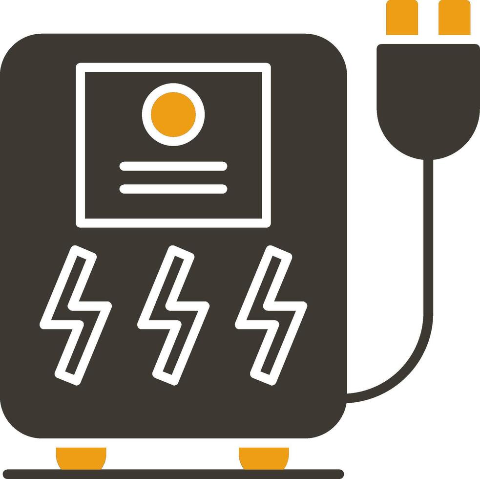 Uninterrupted Power Supply Glyph Two Colour Icon vector