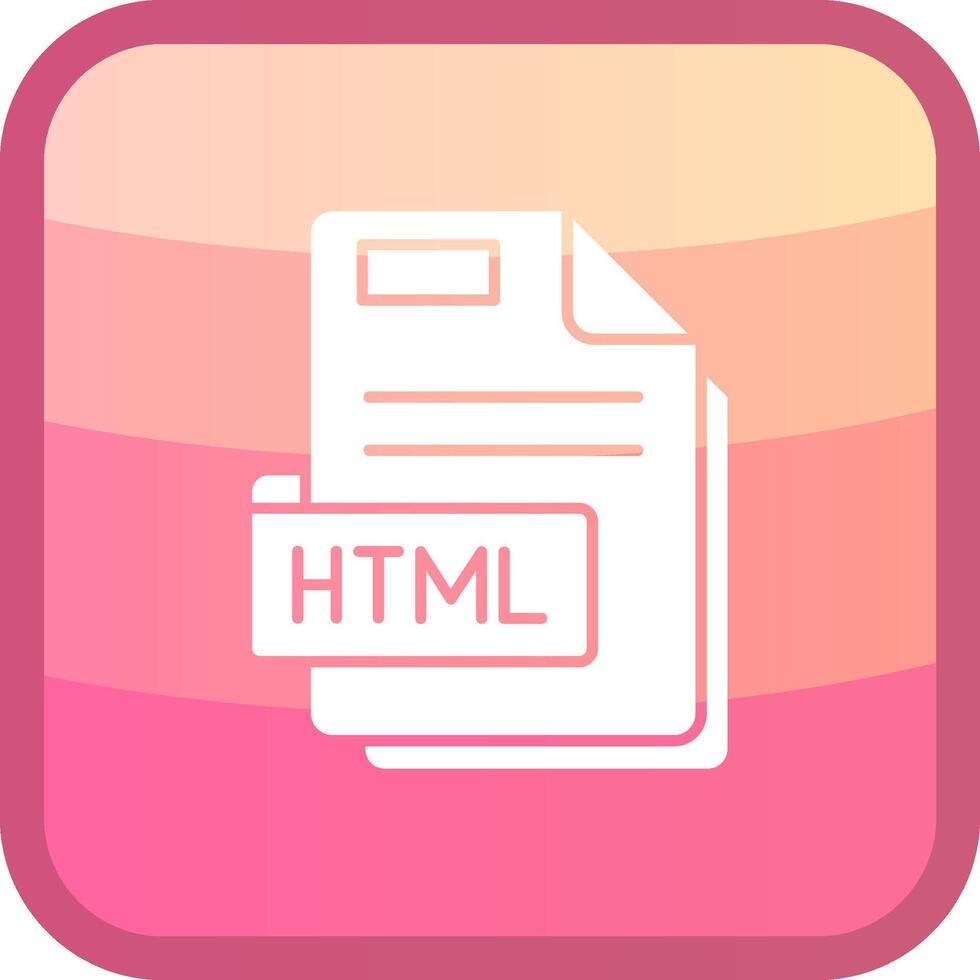 Html Glyph Squre Colored Icon vector