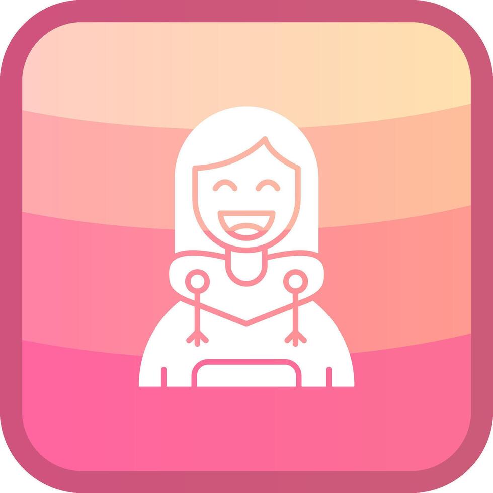 Happy Glyph Squre Colored Icon vector