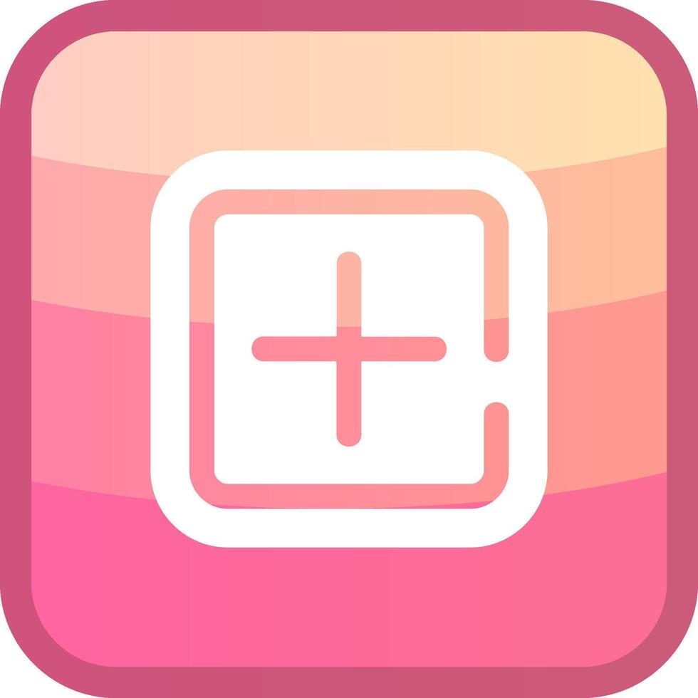 Add Glyph Squre Colored Icon vector