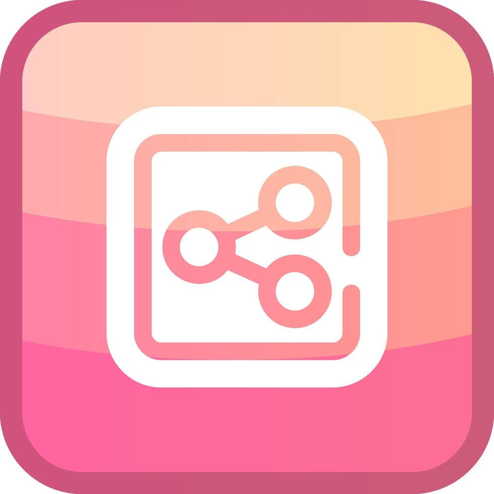 Share Glyph Squre Colored Icon vector