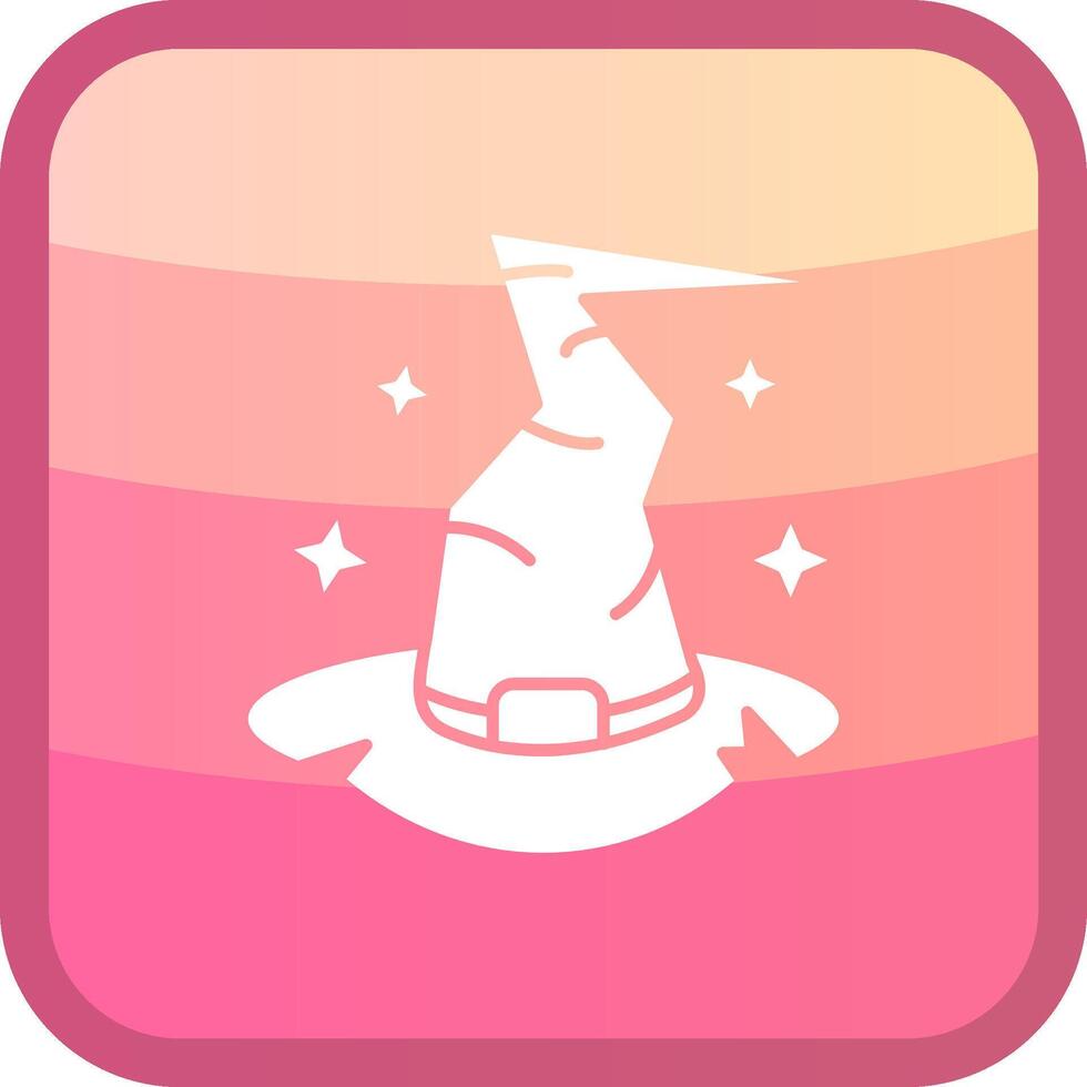 Witch hat Glyph Squre Colored Icon vector