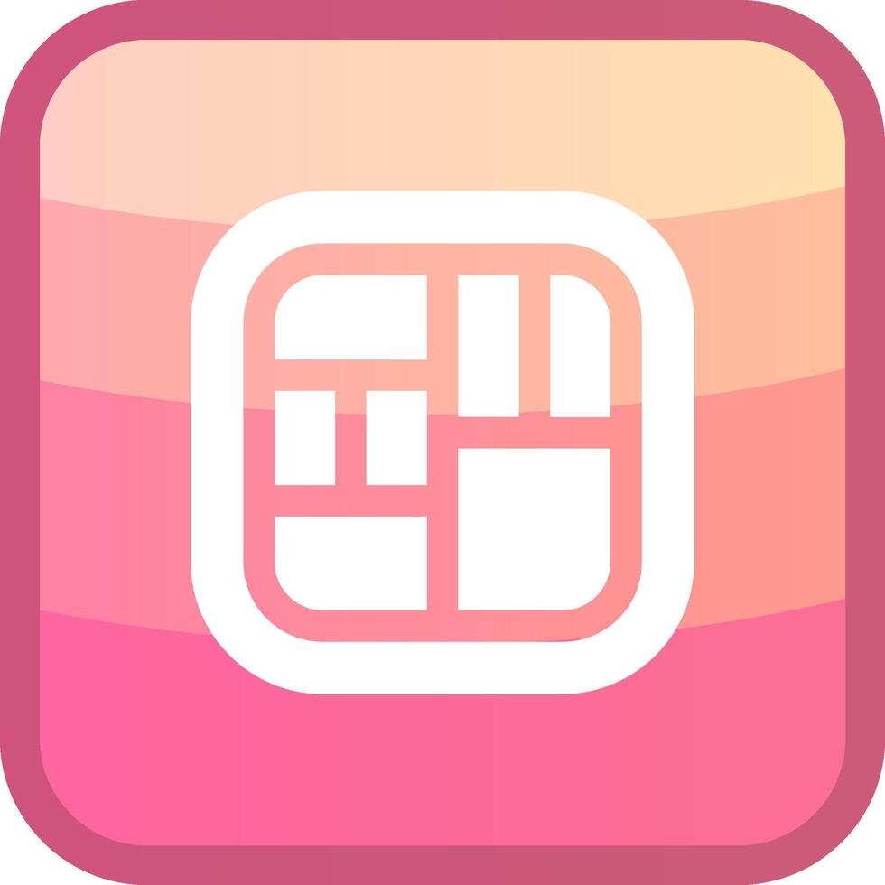 Layout Glyph Squre Colored Icon vector
