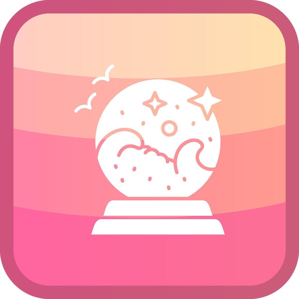 Crystal ball Glyph Squre Colored Icon vector