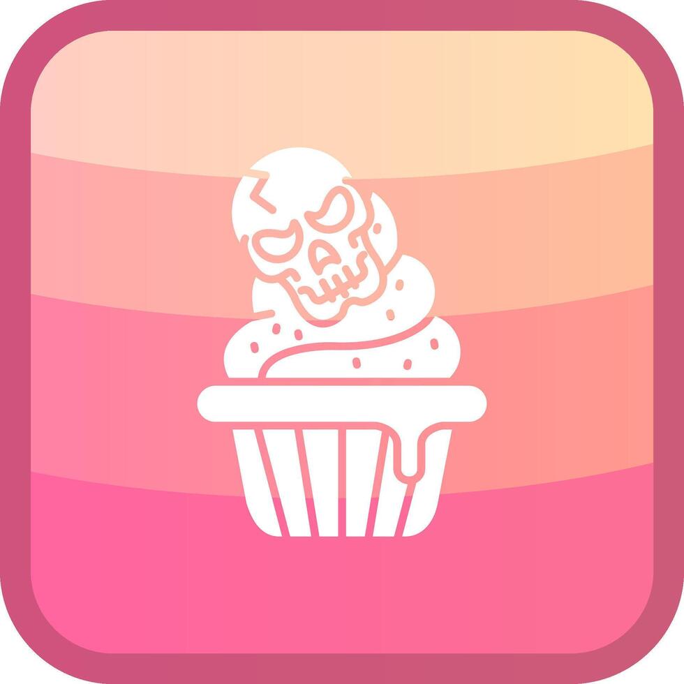 Cupcake Glyph Squre Colored Icon vector