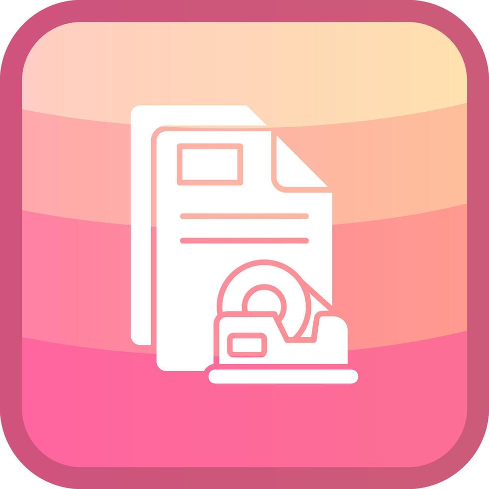 Tape Glyph Squre Colored Icon vector