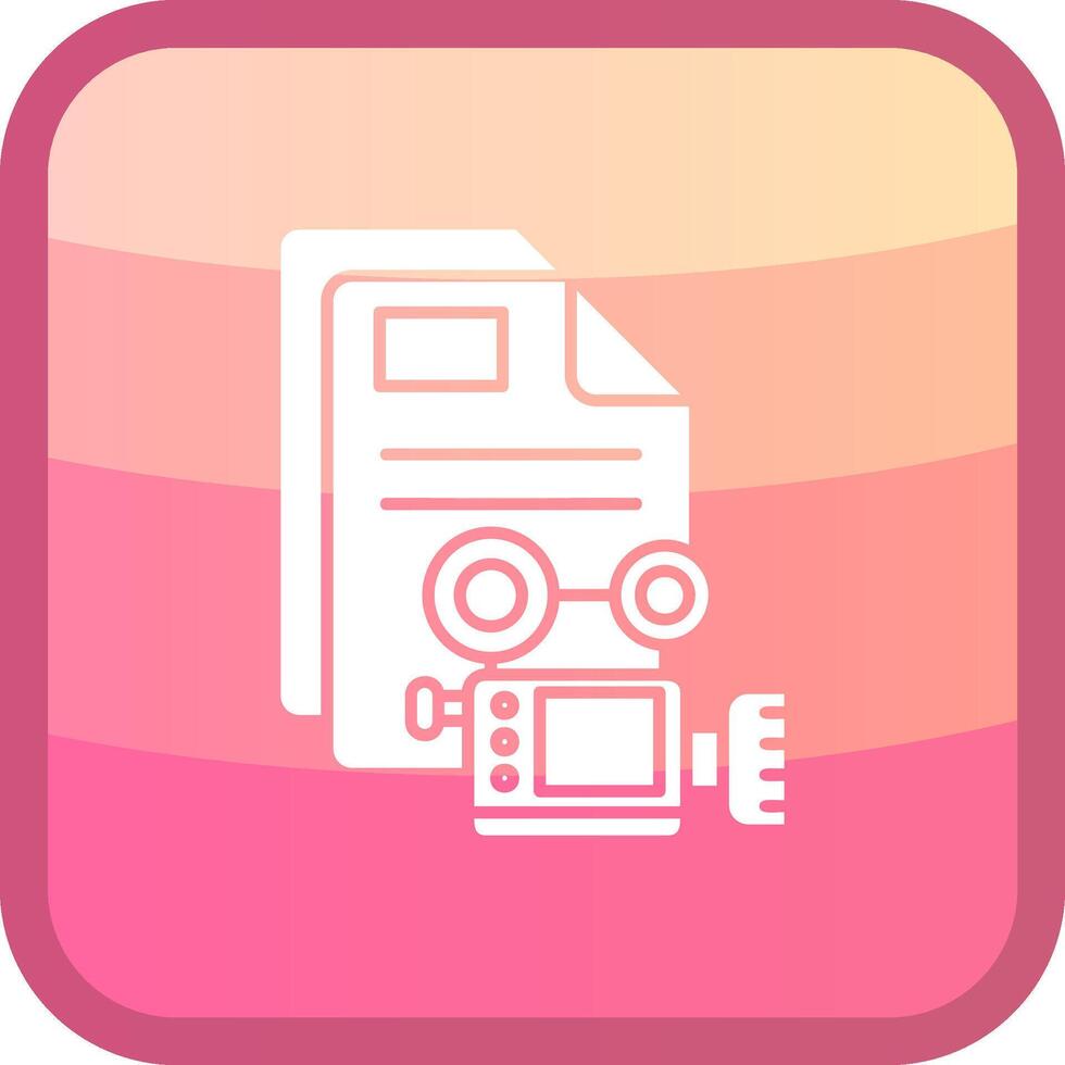 Video Glyph Squre Colored Icon vector