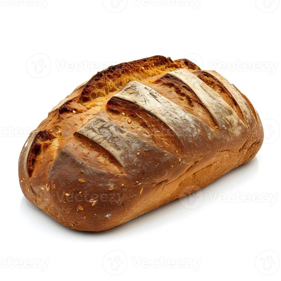AI generated Isolated Whole Wheat Bread on White Background photo