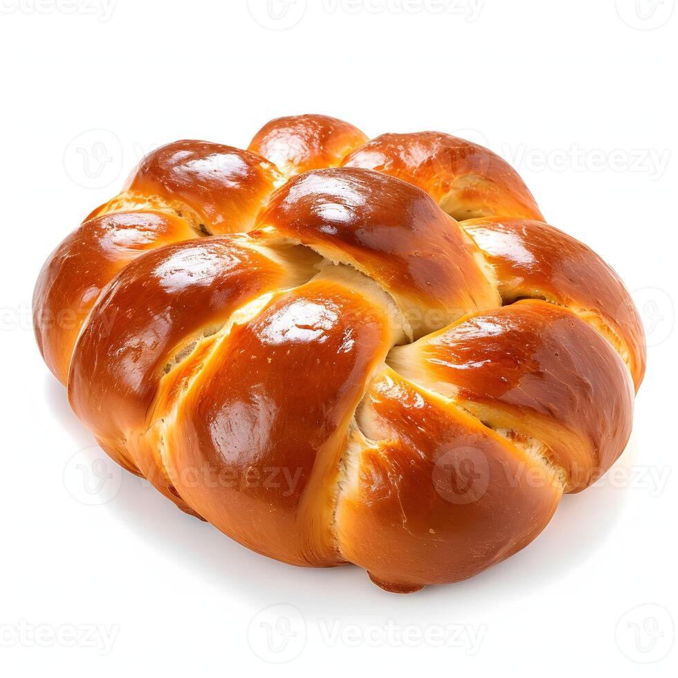 AI generated Isolated Challah on White Background photo