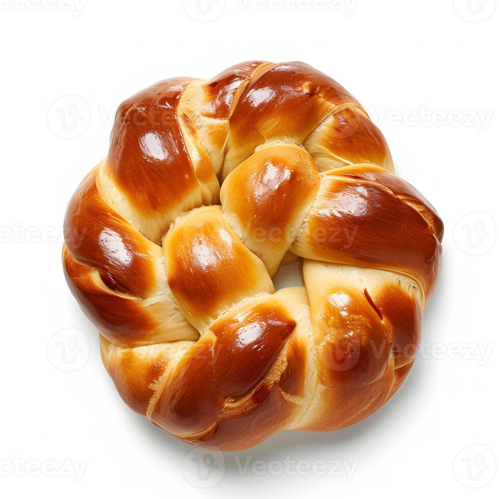 AI generated Isolated Challah on White Background photo