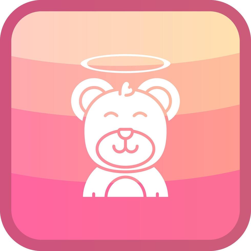 Angel Glyph Squre Colored Icon vector