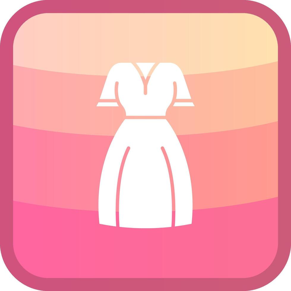 Women dress Glyph Squre Colored Icon vector