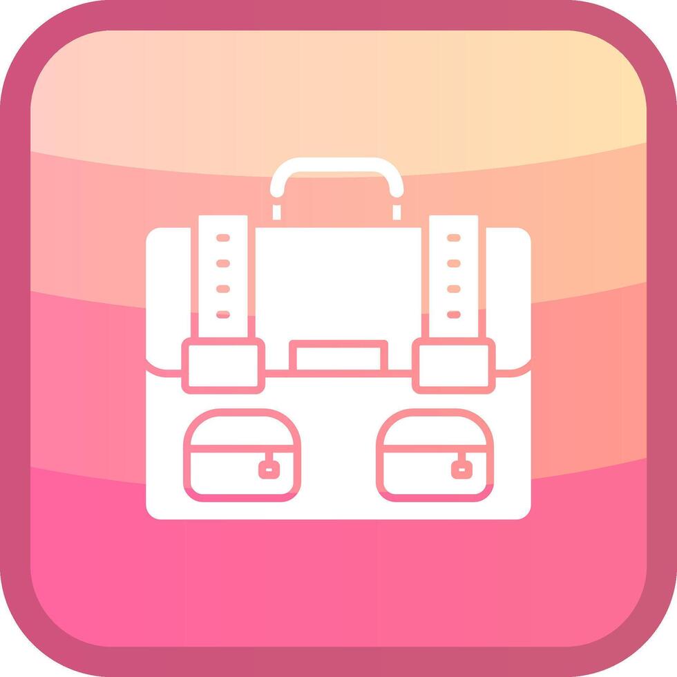 Bag Glyph Squre Colored Icon vector