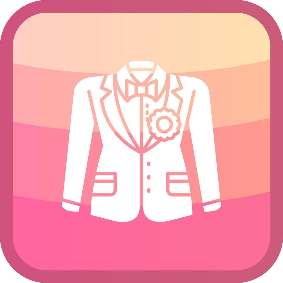 novio traje glifo cuadrar de colores icono vector